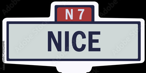 NICE - Ancien panneau entrée d'agglomération photo