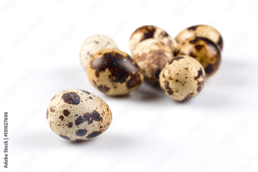 Quail eggs on white Quail eggs on white