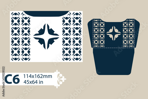 Template congratulatory envelope with carved openwork pattern