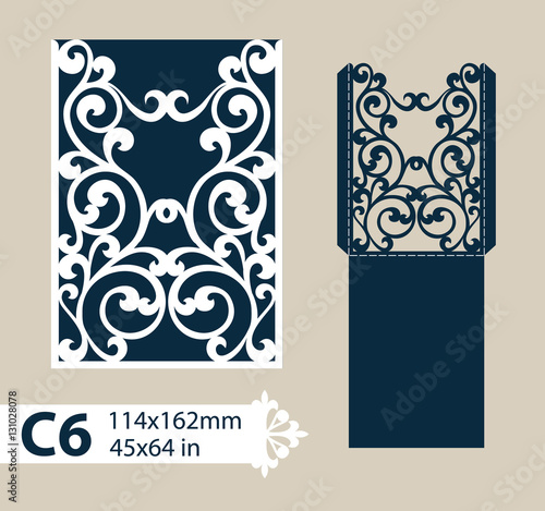 Template congratulatory envelope with carved openwork pattern