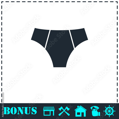 Male underpants icon flat