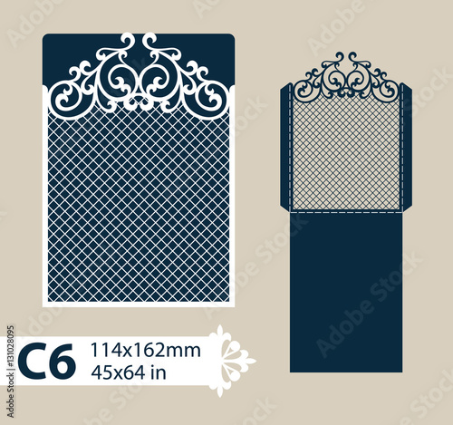 Foto Template congratulatory envelope with carved openwork pattern