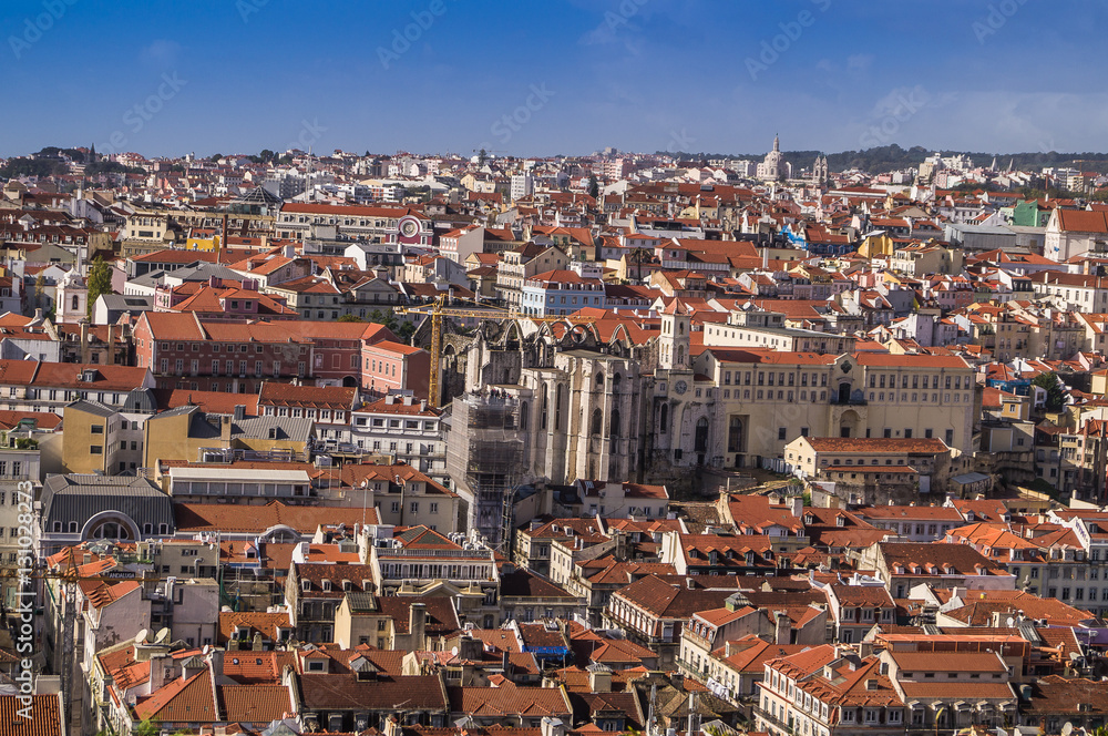 Great View of  Lisbon from St. George's castle, Lisbon,Portugal.
