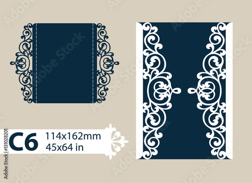 Template congratulatory envelope with carved openwork pattern