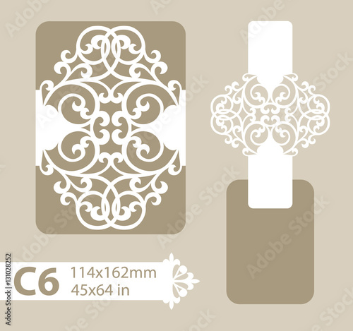 Template congratulatory envelope with carved openwork pattern