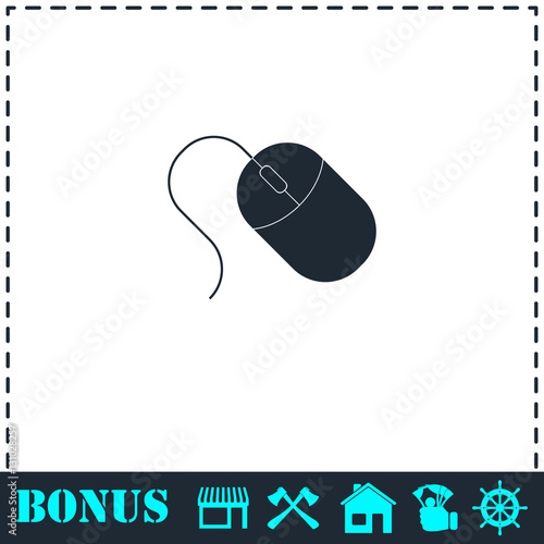 Computer mouse icon flat