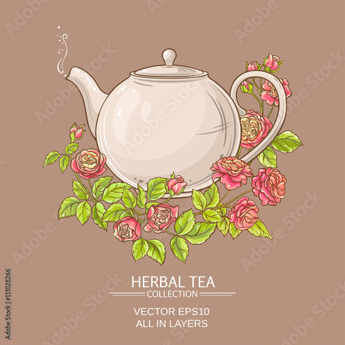 rose tea vector illustration