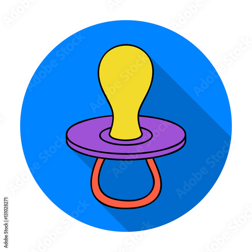 Baby pacifier icon in flat style isolated on white background. Baby born symbol stock vector illustration.