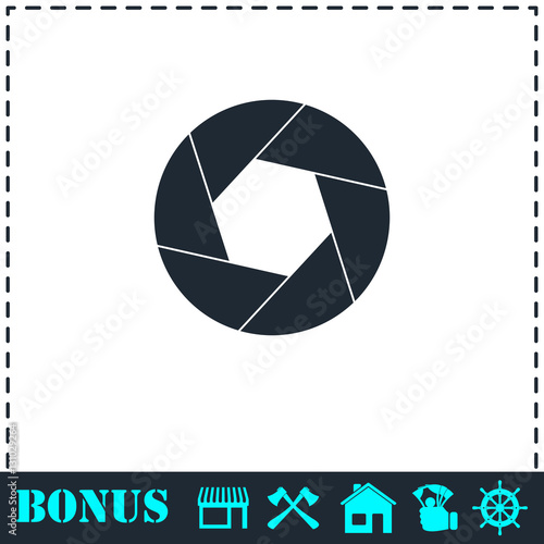 Diaphragm icon flat