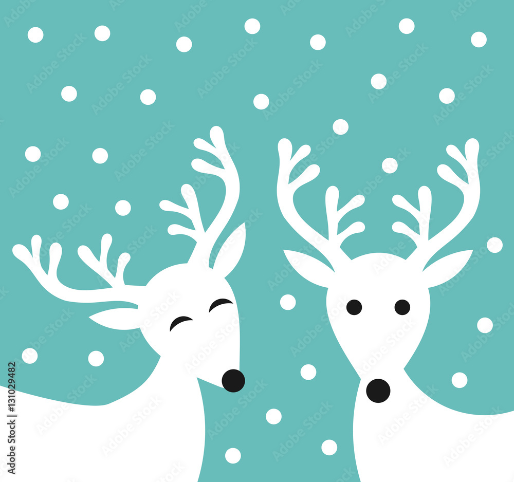 Obraz premium Christmas reindeer couple
