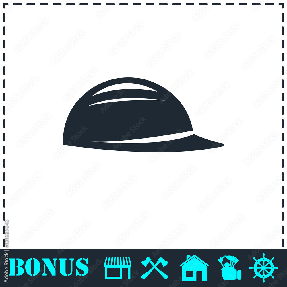 Helmet icon flat Helmet icon flat