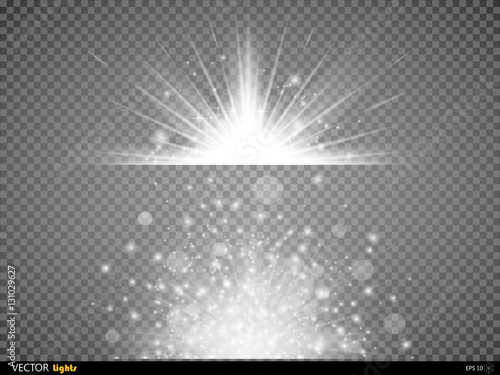 Creative concept Vector set of glow light effect stars bursts with sparkles isolated on black background. For illustration template art design, banner for Christmas celebrate, magic flash energy ray.