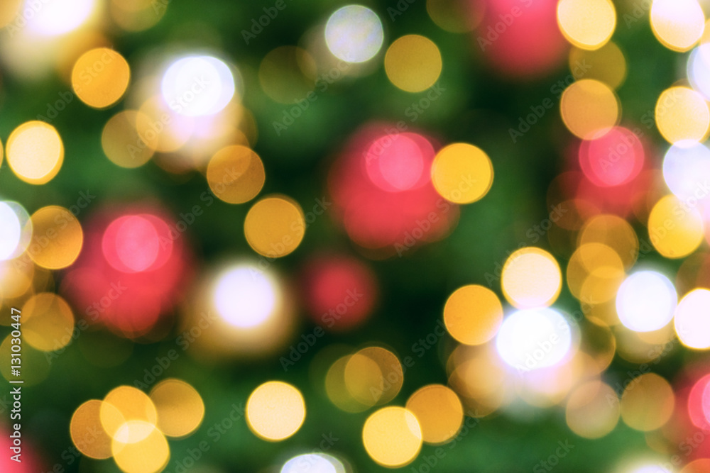 Obraz premium Christmas tree background. Bokeh defocused lights