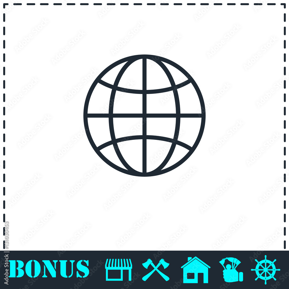 Earth icon flat