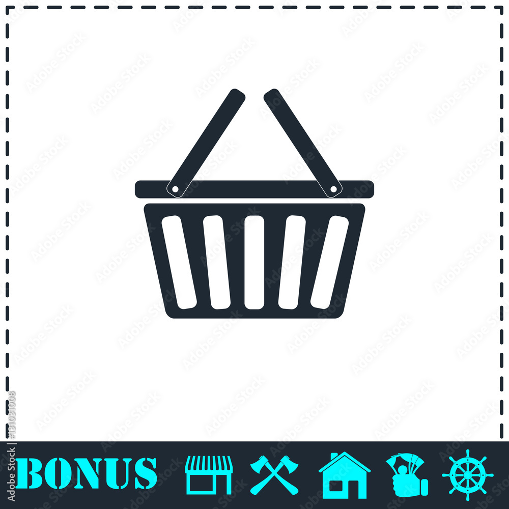 Basket icon flat Basket icon flat