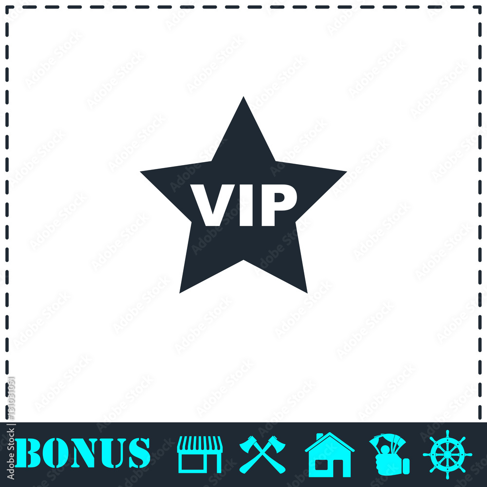 Fototapeta premium Vip star icon flat
