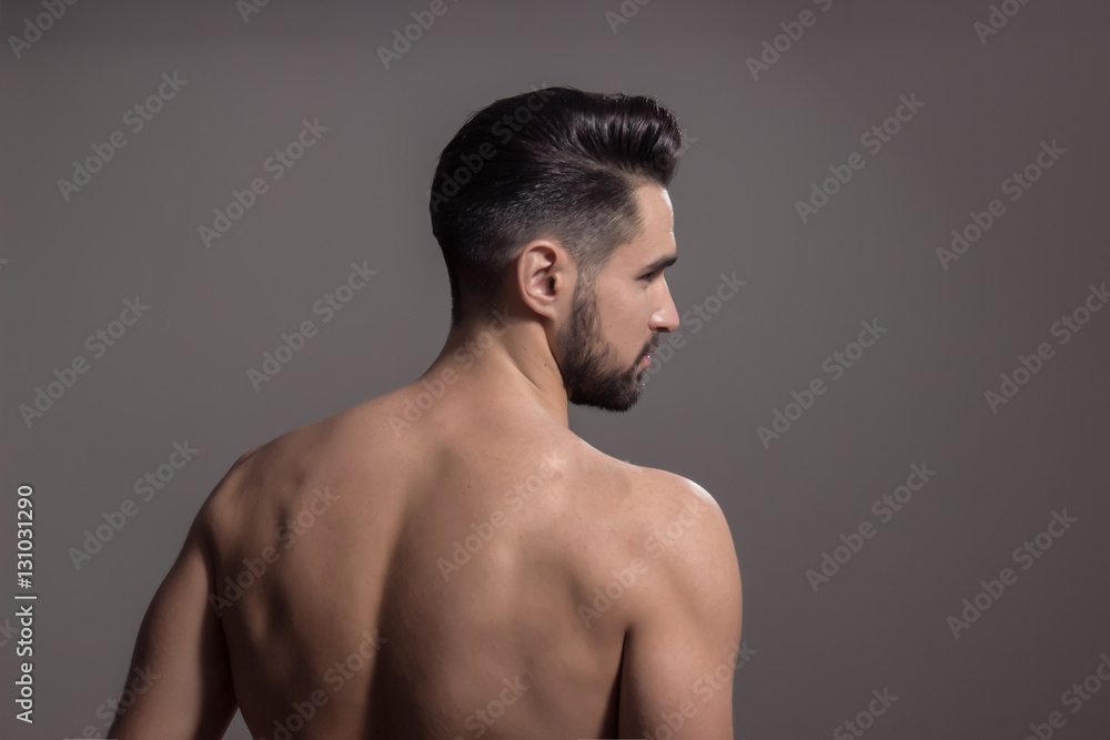 Rear view, back man muscles Rear view, back man muscles