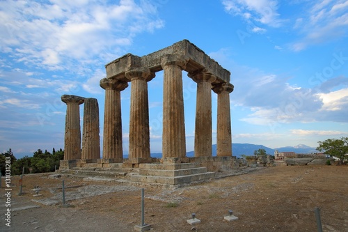 Ruins of Apollo temple in Corinth, Greece