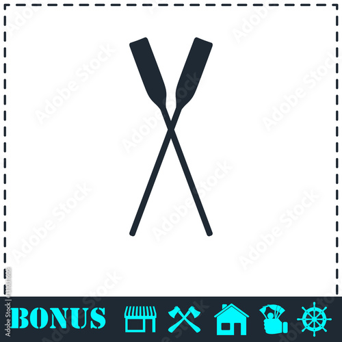 Paddle icon flat