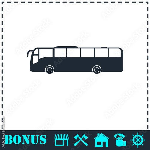 Bus icon flat