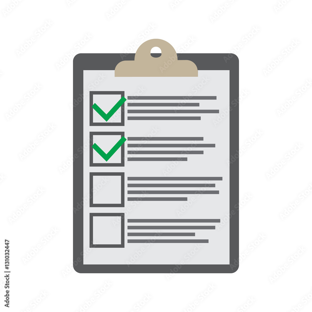 Clipboard and check marks. Clipboard and check marks.