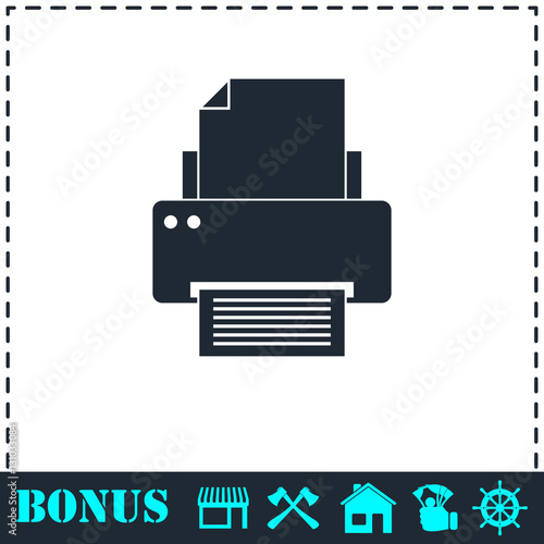 Printer icon flat