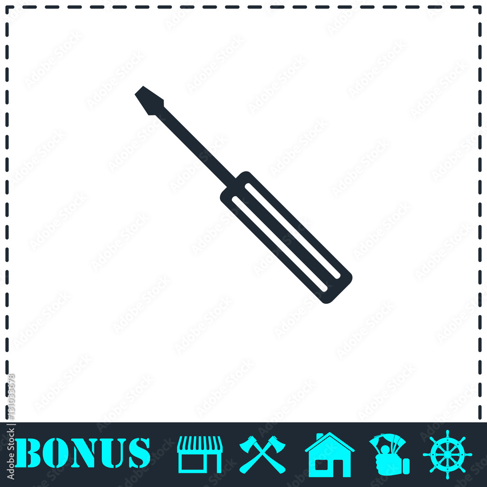 Fototapeta premium Screwdriver icon flat