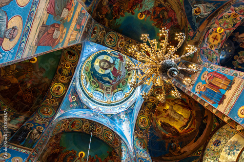Interior of the Church of the Savior on Bloodin St. Petersburg, Russia
