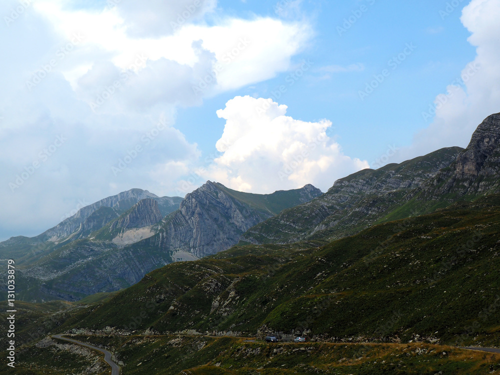 Fototapeta premium cloudy sky over mountain Durmitor