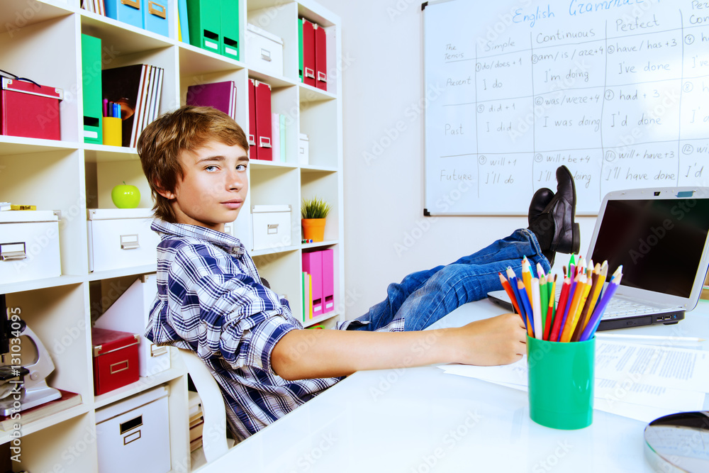 student studying