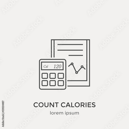 Count callories icon. Modern thin line icons set. Flat design web graphics elements.