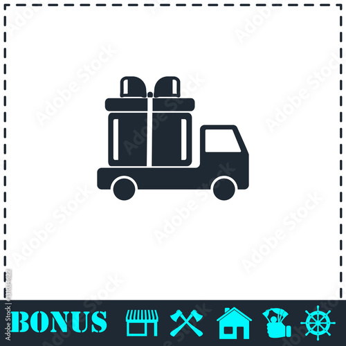 Delivery gift icon flat