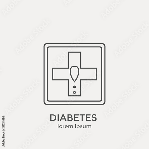 Diabetes icon. Modern thin line icons set.  Flat design web graphics elements.