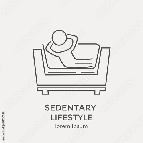 Icon of sedentary lifestyle. Modern thin line icons set.  Flat design web graphics elements.