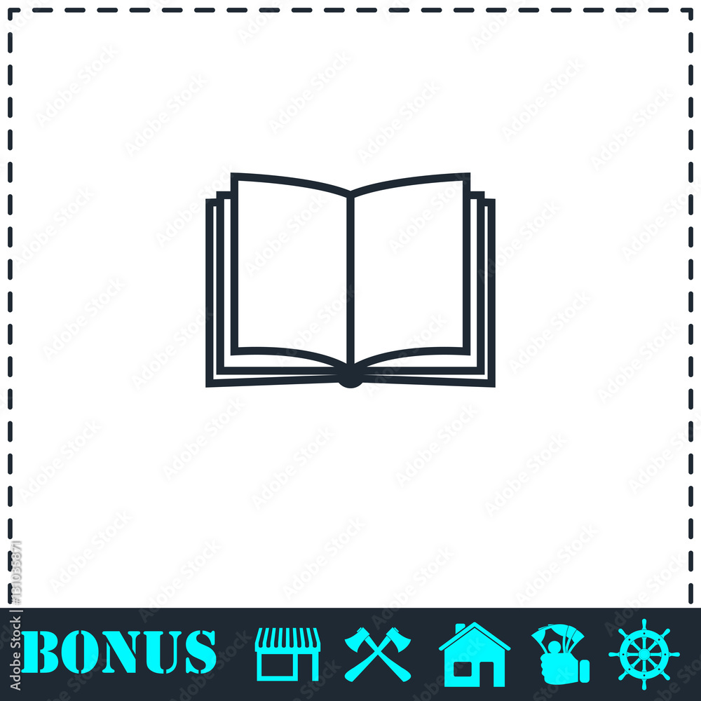 Open book icon flat Open book icon flat