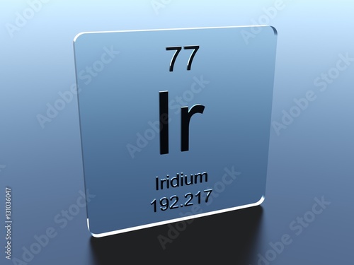 Iridium symbol on a glass square