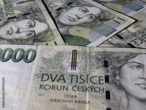 Czech korunas banknotes photo