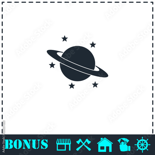 Planet icon flat