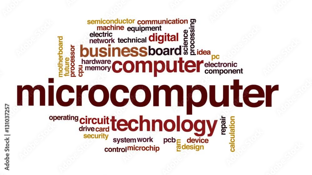 Microcomputer animated word cloud. Microcomputer animated word cloud.