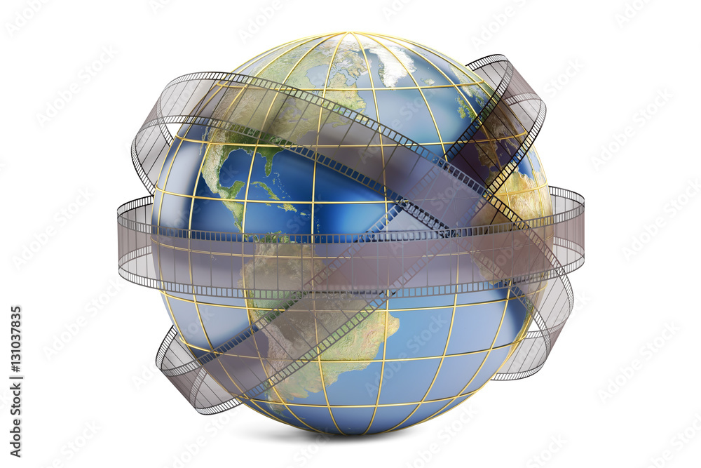 Fototapeta premium world cinema and cinematography concept, 3D rendering