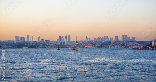 Maiden s island in Istanbul  Turkey at sunset time.