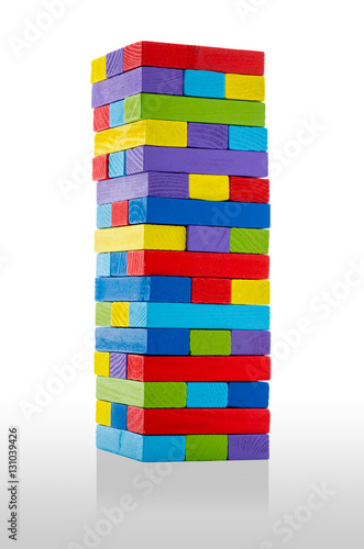 Wooden building blocks, in many colors