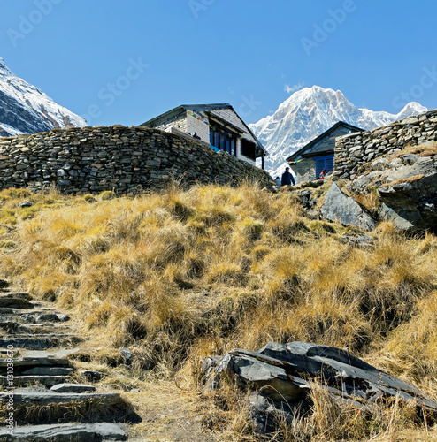 Stairway to the Annapurna base camp - Nepal, Himalayas photo