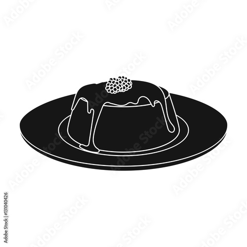 Panna cotta icon in black style isolated on white background. Milk product and sweet symbol stock vector illustration.