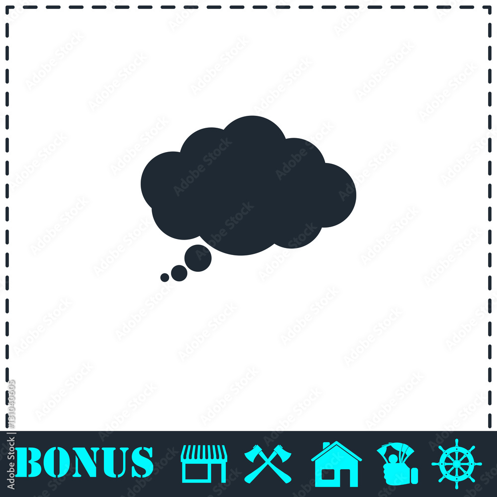 Thought bubble icon flat Thought bubble icon flat