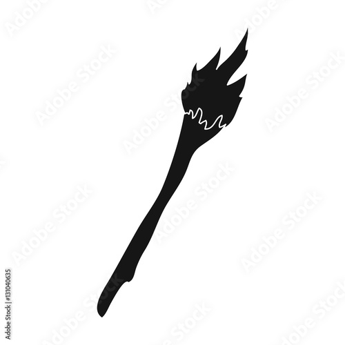 Torch icon in black style isolated on white background. Stone age symbol stock vector illustration.
