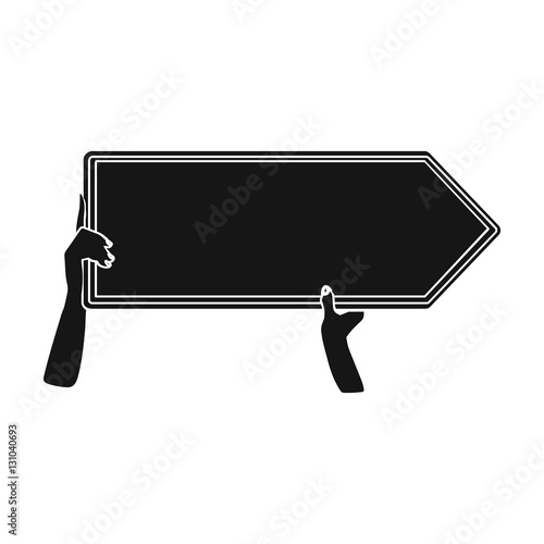 Directional billboard icon in black style isolated on white background. Advertising symbol stock vector illustration.