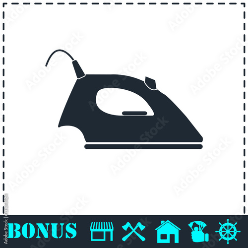 Iron icon flat