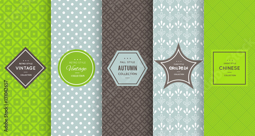 Retro different vector seamless patterns