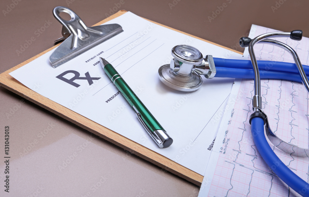 Stethoscope and red heart, isolated on white background Stethoscope and red heart, isolated on white background